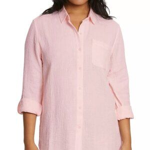 Nine West Pink Gauze Shirt size XL
